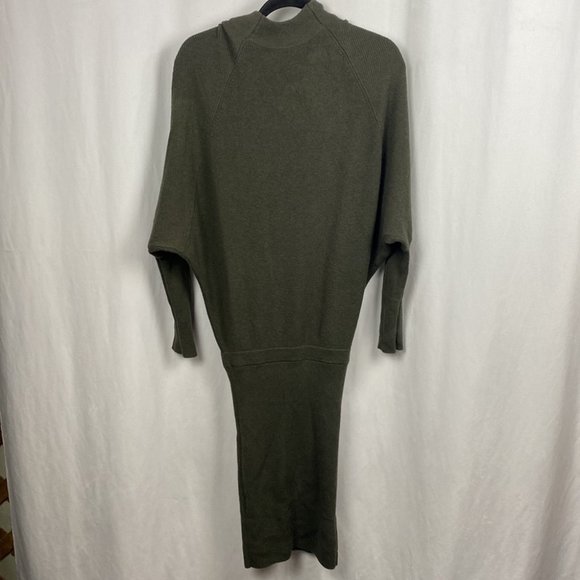ALL SAINTS Ridley Dress Wool Cashmere Turtleneck - Dark Olive Green - Size Small - Picture 11 of 13